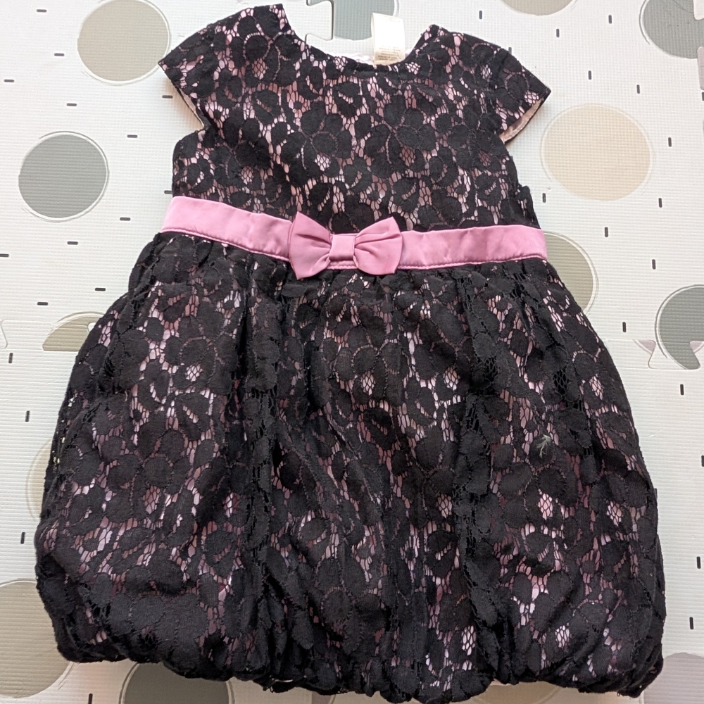 Wendy Bellissimo Black and Pink Lace Dress